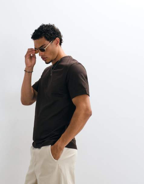 Mango t-shirt i brun - view 1