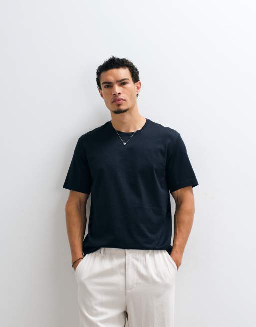 Mango T-shirt i navy, 2 af 5