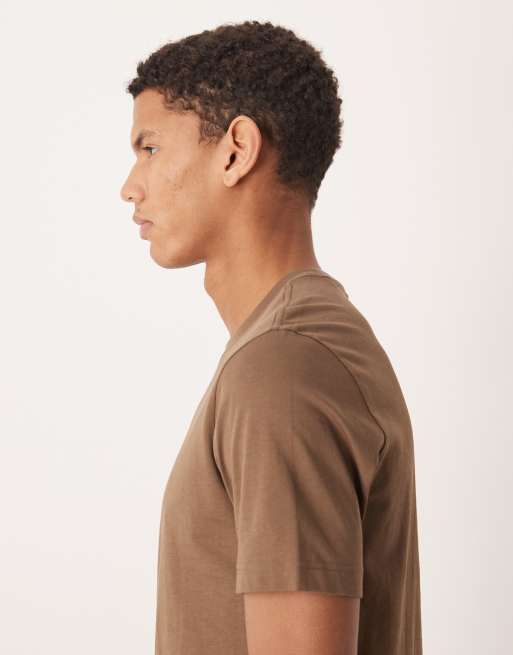 Mango - T-Shirt in 100% cotone marrone, 4 di 5