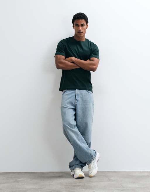 Mango t-shirt in dark green, 3 of 5