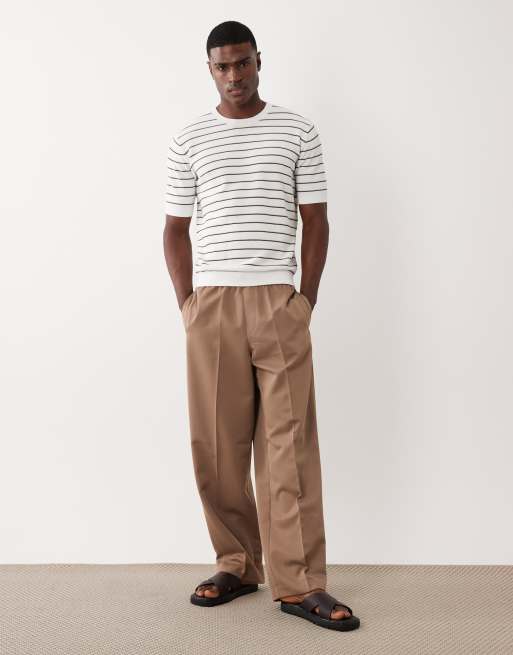 Mango - T-shirt in maglina beige a righe, 2 di 5