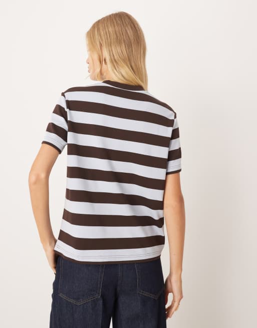 Mango t-shirt in navy stripe, 3 of 4
