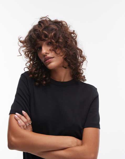 Mango – T-Shirt in Schwarz mit Rundhalsausschnitt - view 1