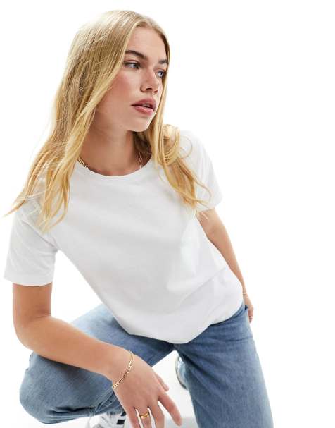 Mango – T-Shirt in Weiß mit Rundhalsausschnitt - view 1