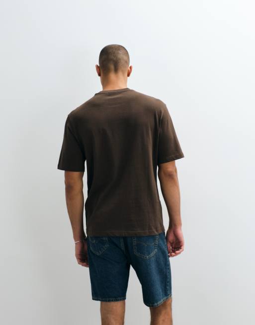Mango - T-shirt met ruimvallende pasvorm in bruin, 3 van 5