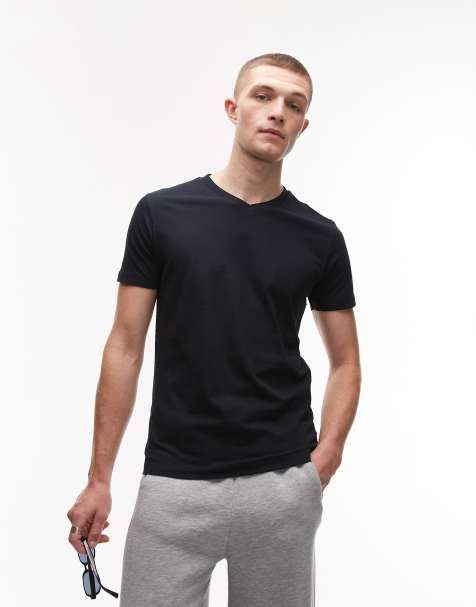 Mango - T-shirt met V-hals in marineblauw - view 1