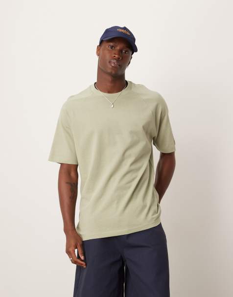 Mango relaxed fit linen mix t-shirt in pale green