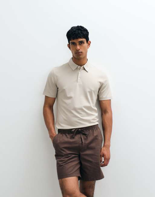 Mango – T-shirt o regularnym kroju z kołnierzykiem polo w kolorze ecru, 3 z 5