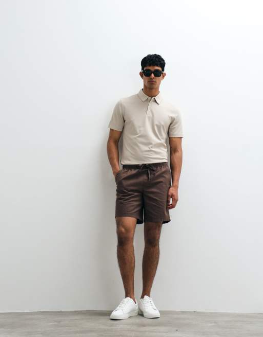 Mango – T-shirt o regularnym kroju z kołnierzykiem polo w kolorze ecru, 4 z 5