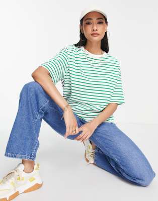 Mango - T-shirt oversize à rayures - Vert | ASOS