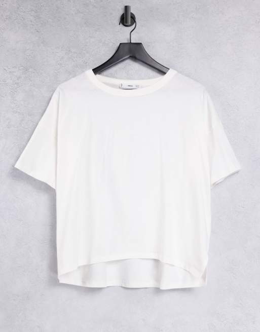 Mango - T-shirt oversize en coton - Blanc - WHITE