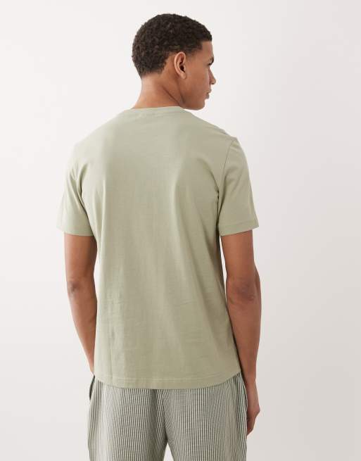 Mango - T-shirt slim verde chiaro 100% cotone, 5 di 5