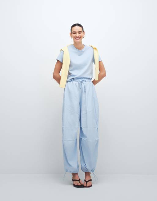 Mango - T-shirt van 100% katoen met ronde hals in pastelblauw, 2 van 7