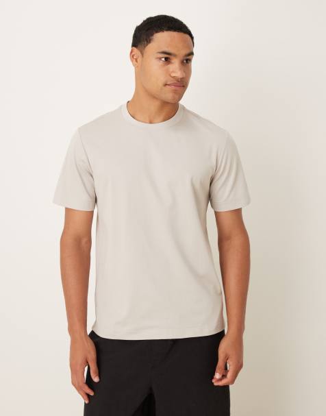 Mango - T-shirt van katoenmix in grijs - view 1