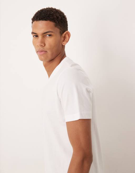 Mango - T-shirt vestibilità comoda bianca con scollo a V, 4 di 5