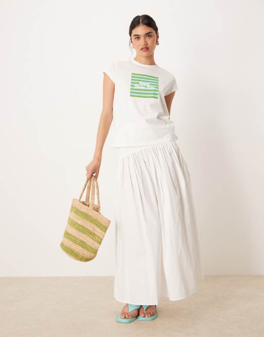 Mango t-shirt with dolce vita print in white , 3 of 4