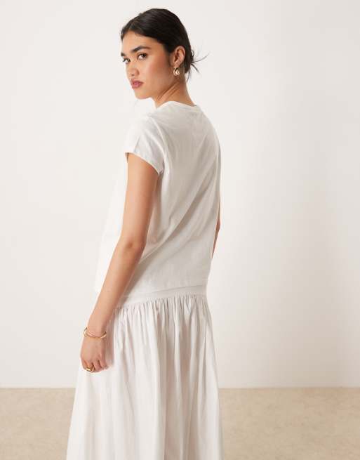 Mango t-shirt with dolce vita print in white , 4 of 4