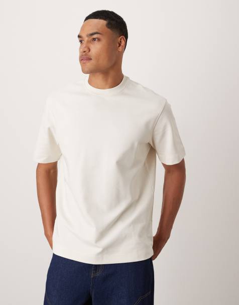 Mango – T-shirt z mieszanki bawełny w kolorze écru - view 1