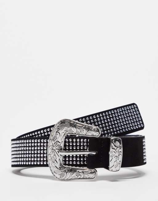 Mango - Tack - Cintura nera con strass