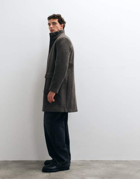Mango taillierte Jacke aus Wollmix mit Stehkragen in Hellbraun - view 1