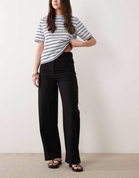 Mango tailored barrel trouser in black