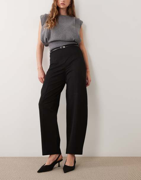 Mango tailored barrel trouser in black - view 1