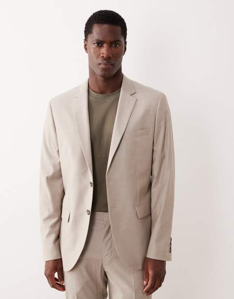 Mango tailored blazer co-ord in beige - view 1