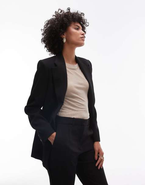 Mango tailored blazer co-ord in black - view 1