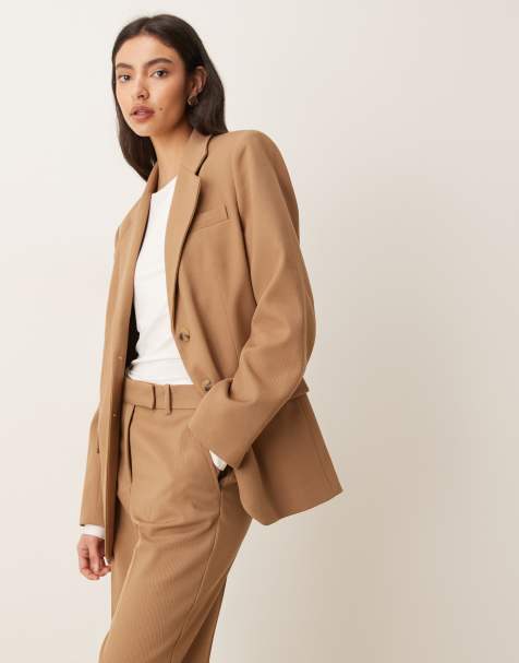 Mango tailored blazer in beige - part of a set - view 1