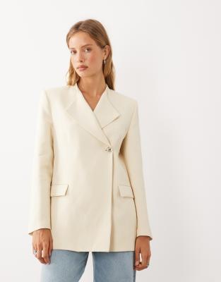 Mango Tailored Blazer In Yellow