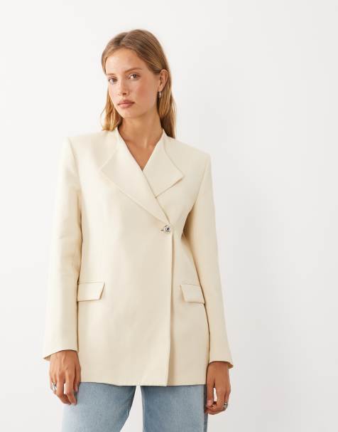 Mango tailored blazer in butter yellow - view 1