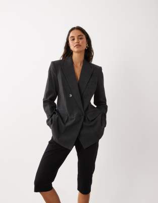 Mango Tailored Blazer In Neutral