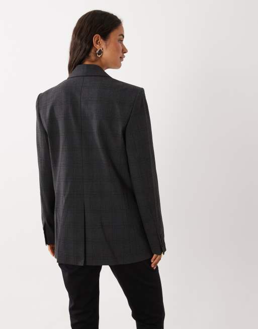 Mango tailored blazer in grey check, 4 of 4
