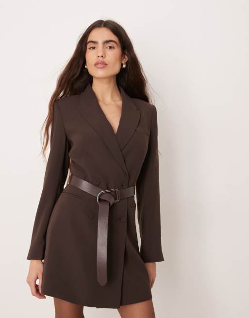 brown blazer dress women Dianah Blazer Mini Dress Brown main image 1