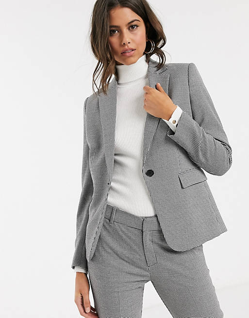 Mango tailored blazer two-piece in houndstooth print | ASOS