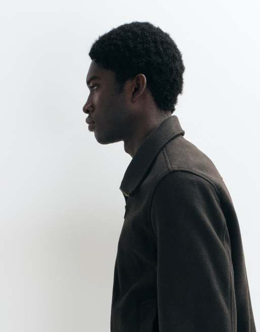 Mango tailored bomber jacket in dark brown , 4 of 5