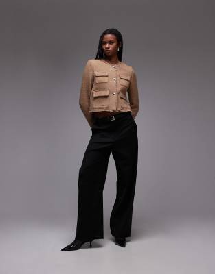 Mango Tailored Button Front Jacket In Brown