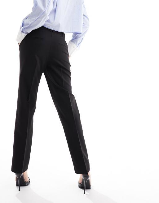 mango slim leg cigarette trousers Mango tailored cigarette pants in black