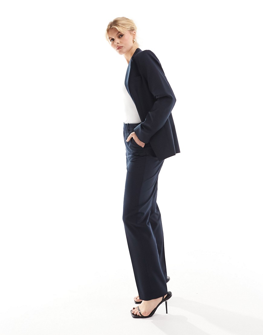 Mango tailored cigarette trousers in navy