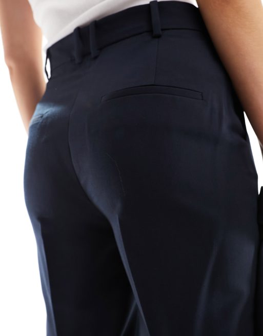 Mango tailored cigarette trousers in navy