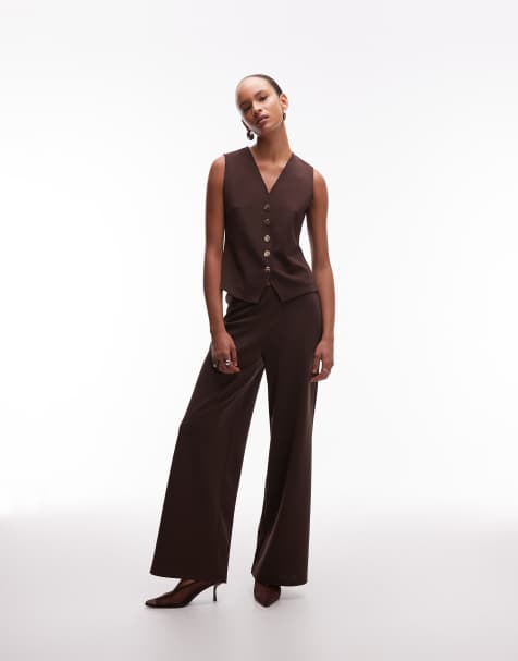 Mango tailored co-ord in brown - view 1