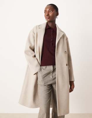 Mango Tailored Coat In Neutral