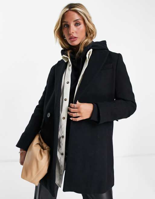 Hooded tailored store coat