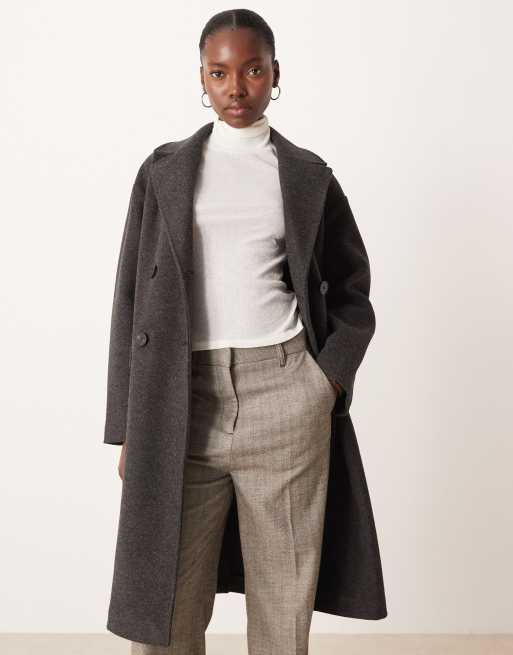 Mango tailored coat in charcoal