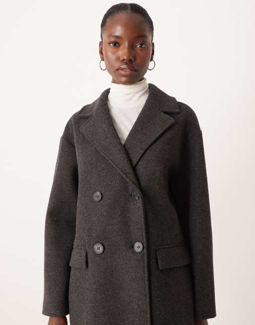 Mango tailored coat in charcoal