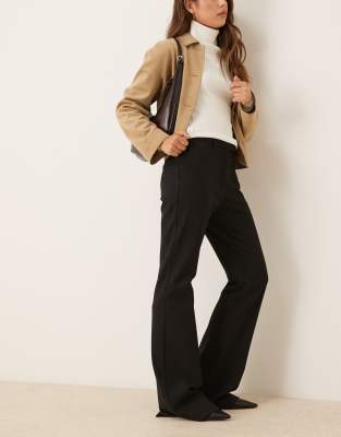 Mango Tailored Flare Trouser In Animal Print