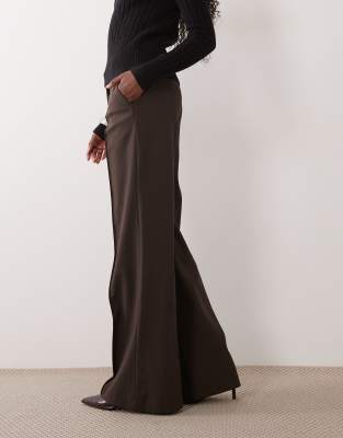Mango Tailored Flared Pants In Brown