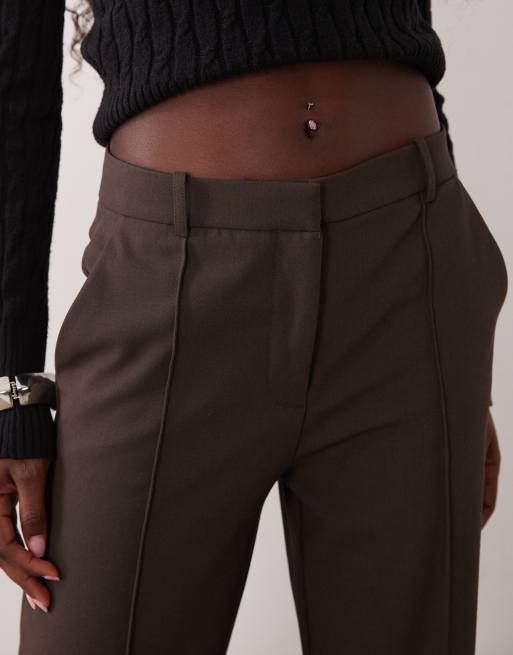 Mango tailored flared trouser in brown, 4 of 5