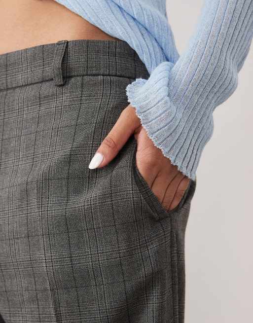 Mango tailored flared trouser in charcoal check, 5 of 5