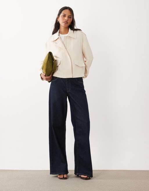 Mango tailored harrington jacket in ecru, 2 of 4